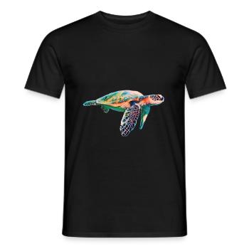 Sea turtle - Men's T-Shirt - black - Front - AI Model Male 178 light (178cm)