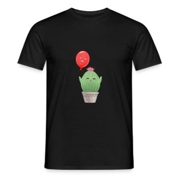 Kaktus mit Ballon - Männer T-Shirt - Schwarz - Vorne - AI Model Male 178 light (178cm)