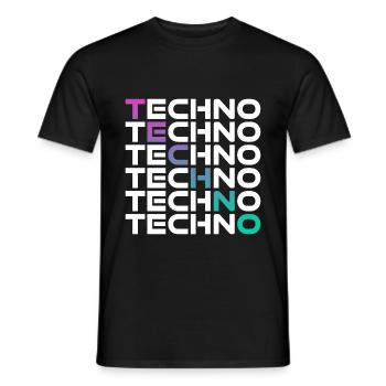 Techno Festival Rave Club - T-shirt homme - noir - Devant - AI Model Male 178 light (178cm)