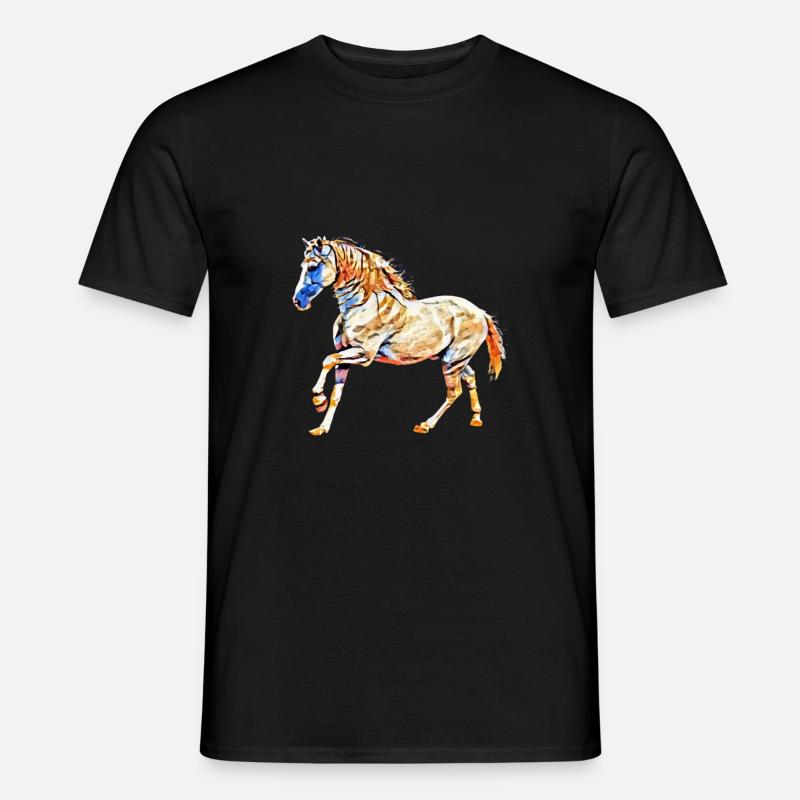 Pferd - Männer T-Shirt - Schwarz
