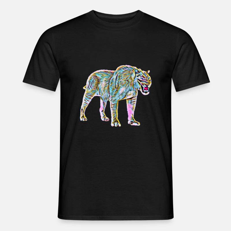 Säbelzahntiger - Männer T-Shirt - Schwarz