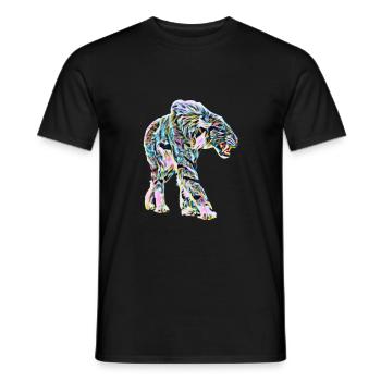 Säbelzahntiger - Männer T-Shirt - Schwarz - Vorne - AI Model Male 178 light (178cm)