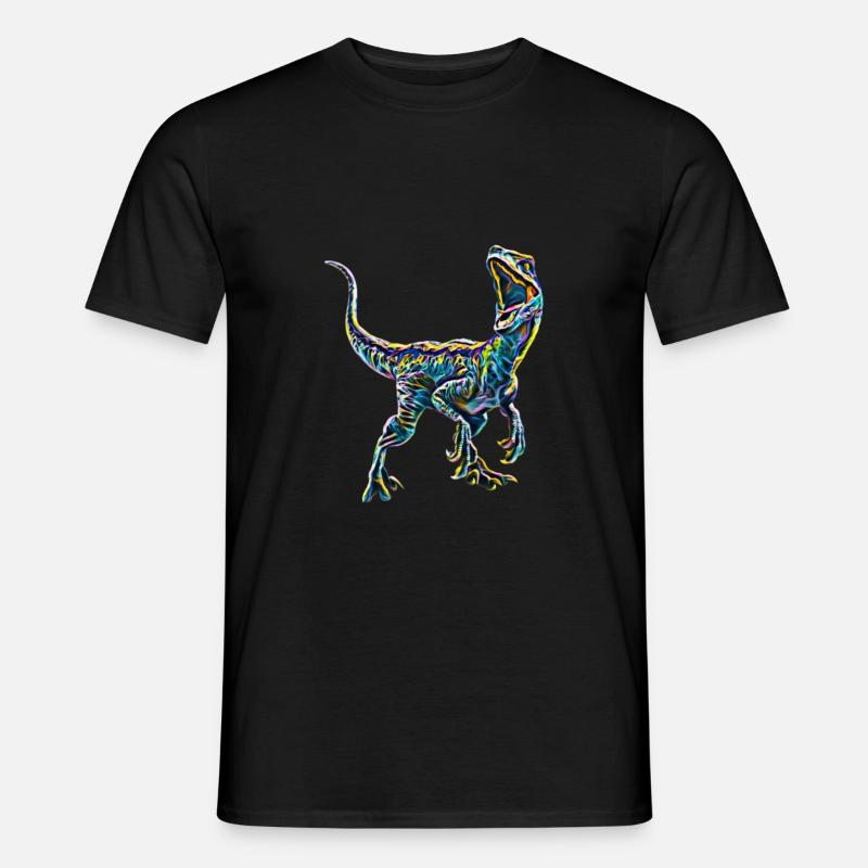 Velociraptor - Männer T-Shirt - Schwarz