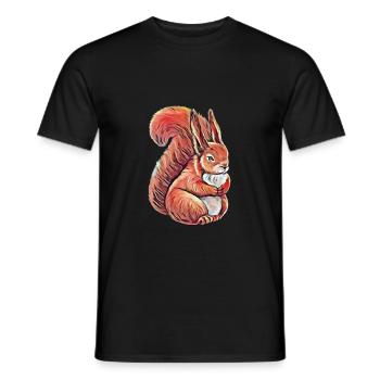 squirrel - Men's T-Shirt - black - Front - AI Model Male 178 light (178cm)