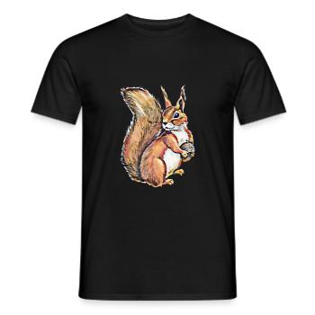 Écureuil roux - T-shirt homme - noir - Devant - AI Model Male 178 light (178cm)