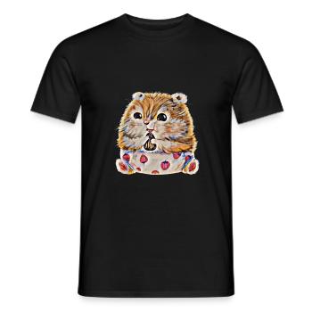 Hamster - Männer T-Shirt - Schwarz - Vorne - AI Model Male 178 light (178cm)