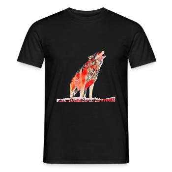 wolf - Men's T-Shirt - black - Front - AI Model Male 178 light (178cm)