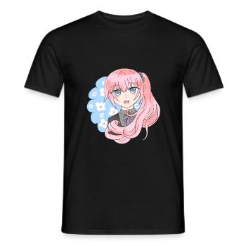 Manga Flower Girl - T-shirt homme - noir - Devant - AI Model Male 178 light (178cm)