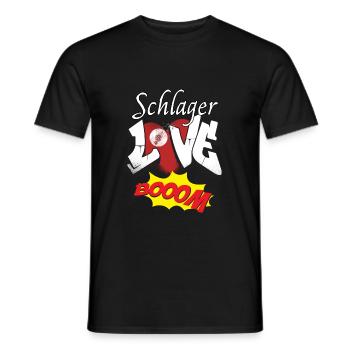 Schlager Love Boom - Männer T-Shirt - Schwarz - Vorne - AI Model Male 178 light (178cm)