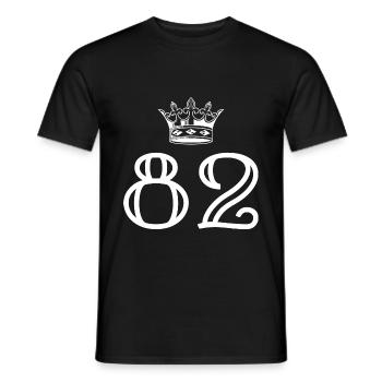 82 Number crown - Men's T-Shirt - black - Front - AI Model Male 178 light (178cm)