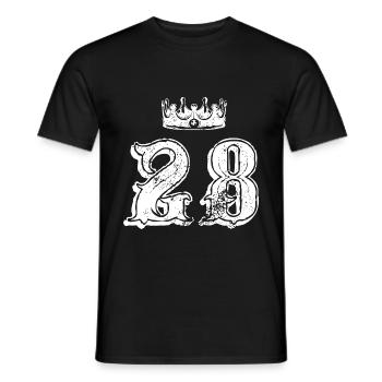 28 Zahl Krone - Männer T-Shirt - Schwarz - Vorne - AI Model Male 178 light (178cm)