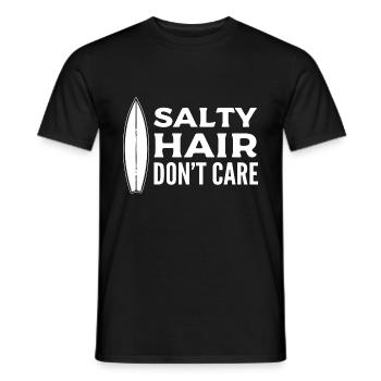 Salty Hair Don't Care Wassersportliebhaber - Männer T-Shirt - Schwarz - Vorne - AI Model Male 178 light (178cm)