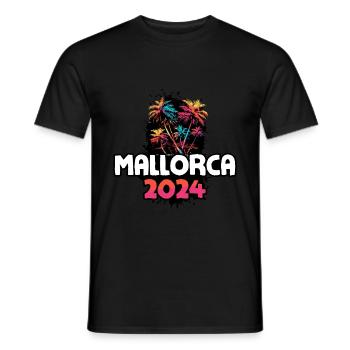 Mallorca 2024 Urlaub Reise Bunt - Männer T-Shirt - Schwarz - Vorne - AI Model Male 178 light (178cm)