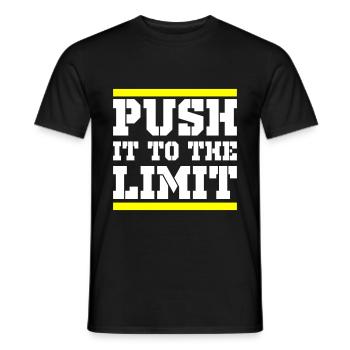 Push It To The Limit Training Fitness - Men's T-Shirt - black - Front - AI Model Male 178 light (178cm)