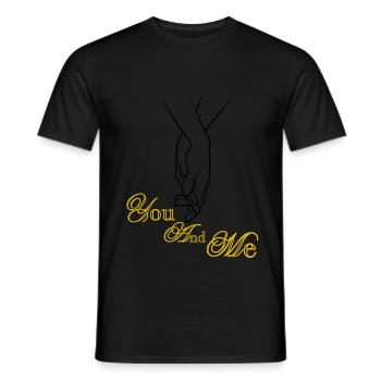 You and Me Love Valentines Design - Men's T-Shirt - black - Front - AI Model Male 178 light (178cm)