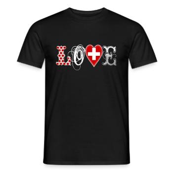 Amour Suisse Blanc - T-shirt homme - noir - Devant - AI Model Male 178 light (178cm)