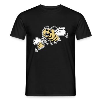 Bee with beer - Men's T-Shirt - black - Front - AI Model Male 178 light (178cm)