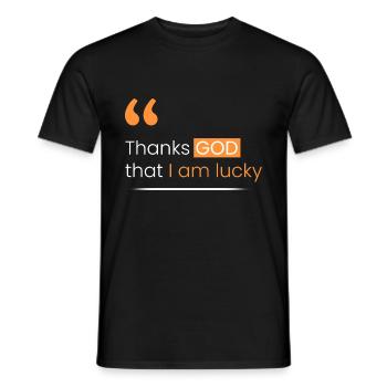 Dieu merci, j’ai de la chance - T-shirt homme - noir - Devant - AI Model Male 178 light (178cm)