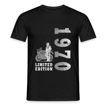 1970 Jahrgang Geburtstag Biker Motorrad Geschenk - Männer T-Shirt - Schwarz - Vorne - AI Model Male 178 light (178cm)