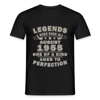 Août 1955 Rétro Août 1955 Août 1955 Anniversaire - T-shirt homme - noir - Devant - AI Model Male 178 light (178cm)