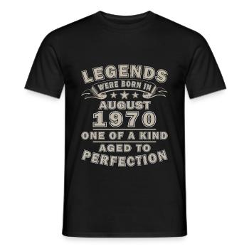Août 1970 Anniversaire Août 1970 Millésime Août - T-shirt homme - noir - Devant - AI Model Male 178 light (178cm)