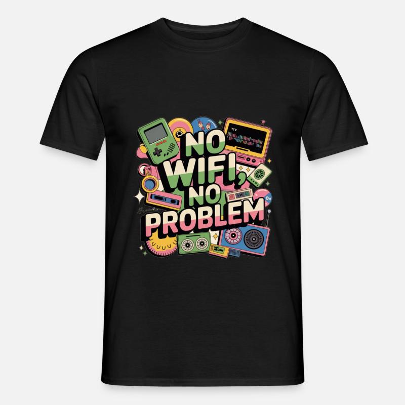 no wifi no problem - Männer T-Shirt - Schwarz