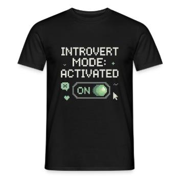 Introverted mode on - Men's T-Shirt - black - Front - AI Model Male 178 light (178cm)
