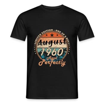 Août 1960 Rétro Août 1960 Août 1960 Jubilé - T-shirt homme - noir - Devant - AI Model Male 178 light (178cm)