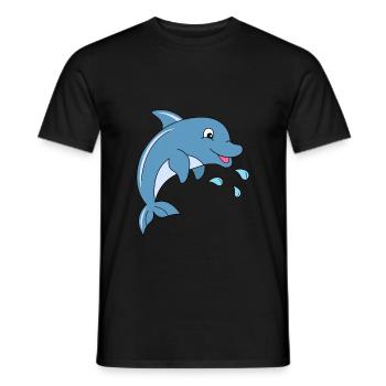 Delphin - Männer T-Shirt - Schwarz - Vorne - AI Model Male 178 light (178cm)