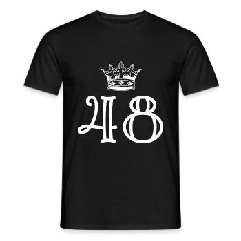 48 Zahl Krone - Männer T-Shirt - Schwarz - Vorne - AI Model Male 178 light (178cm)