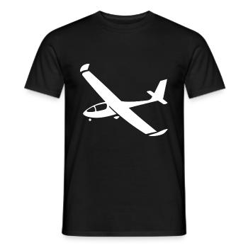 Minimalist Airplane Silhouettes - Elegant Lu - Men's T-Shirt - black - Front - AI Model Male 178 light (178cm)