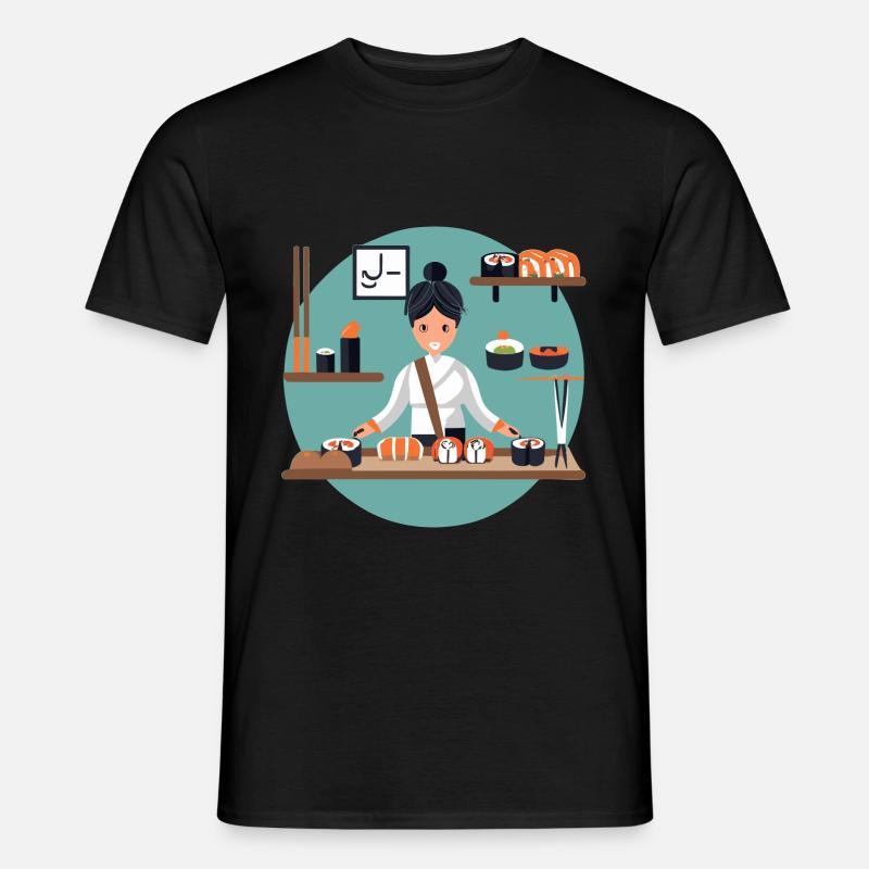 Sushi Mädchen - Männer T-Shirt - Schwarz