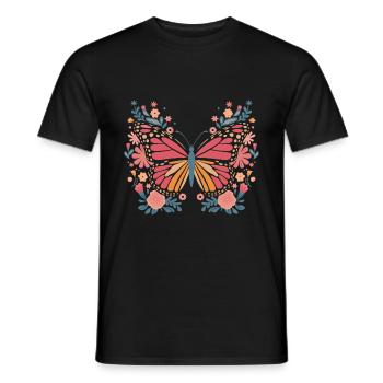Schmetterling Monarchfalter Bunt Schmetterlinge - Männer T-Shirt - Schwarz - Vorne - AI Model Male 178 light (178cm)