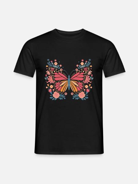 papillon monarque papillon papillons colorés - T-shirt homme - noir