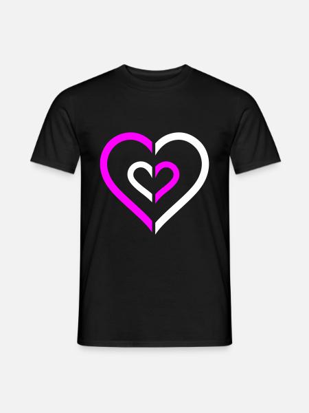 Herz Symbol Liebe - Männer T-Shirt - Schwarz