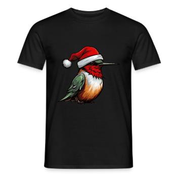 Kolibri Vogel Weihnachten Tier - Männer T-Shirt - Schwarz - Vorne - AI Model Male 178 light (178cm)