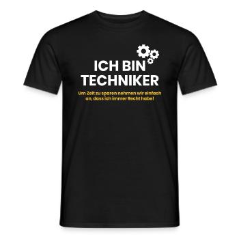 Ich bin Techniker - Männer T-Shirt - Schwarz - Vorne - AI Model Male 178 light (178cm)