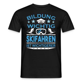 Skifahren Ski Wintersport Skifahrer Skiurlaub skie - Männer T-Shirt - Schwarz - Vorne - AI Model Male 178 light (178cm)