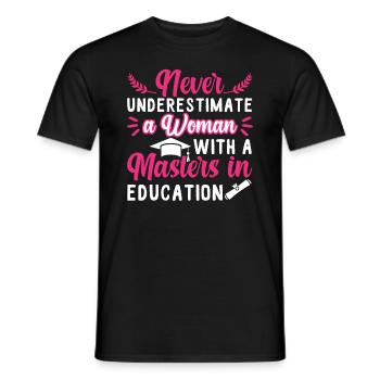 Diplôme de maîtrise en éducation - T-shirt homme - noir - Devant - AI Model Male 178 light (178cm)