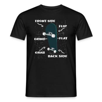 Skate Board Features - Skateboarding - Cool Skater - Männer T-Shirt - Schwarz - Vorne - AI Model Male 178 light (178cm)