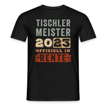 Rente Rentner Ruhestand Tischlermeister Rente 2023 - Männer T-Shirt - Schwarz - Vorne - AI Model Male 178 light (178cm)
