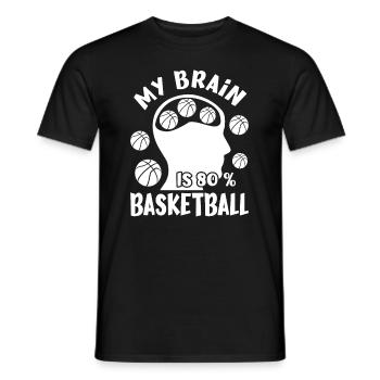 Basketball Player My Brain Is 80 % Basketball Gift - Männer T-Shirt - Schwarz - Vorne - AI Model Male 178 light (178cm)