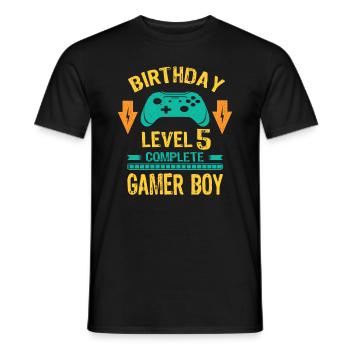 Cinq 5 ans BDay Son Garçon Drôle de Joueur 5ème 5 ans - T-shirt homme - noir - Devant - AI Model Male 178 light (178cm)