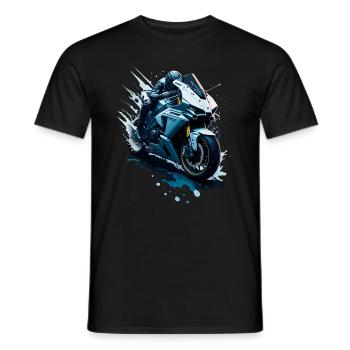 Sport motorcycle illustration - Men's T-Shirt - black - Front - AI Model Male 178 light (178cm)