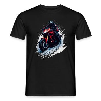 Sport motorcycle - Men's T-Shirt - black - Front - AI Model Male 178 light (178cm)
