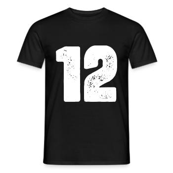 Maillot 12 Numéro - T-shirt homme - noir - Devant - AI Model Male 178 light (178cm)