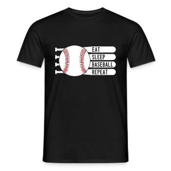 MANGER DORMIR BASEBALL RÉPÉTER - T-shirt homme - noir - Devant - AI Model Male 178 light (178cm)