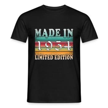 Construit en 1954 cadeau d’anniversaire Vintage - T-shirt homme - noir - Devant - AI Model Male 178 light (178cm)