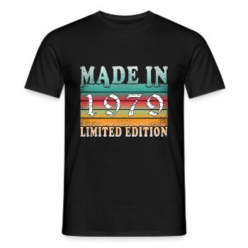 Built in 1979 Vintage Birthday Gift - Men's T-Shirt - black - Front - AI Model Male 178 light (178cm)