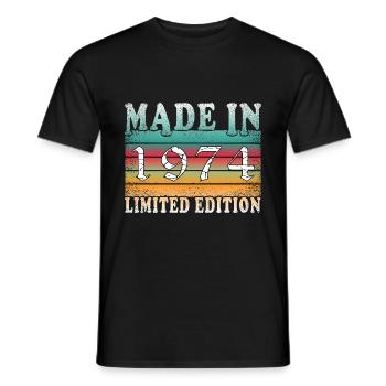 Construit en 1974 cadeau d’anniversaire Vintage - T-shirt homme - noir - Devant - AI Model Male 178 light (178cm)